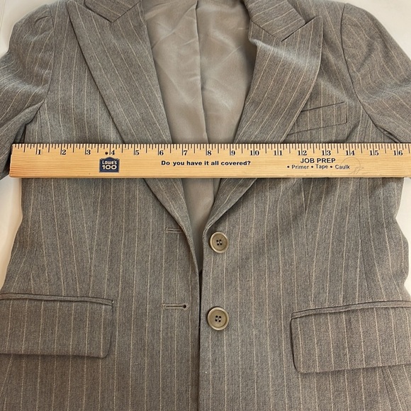 Theory Striped Wool Blend Blazer Grey/Beige Petite - Picture 8 of 11